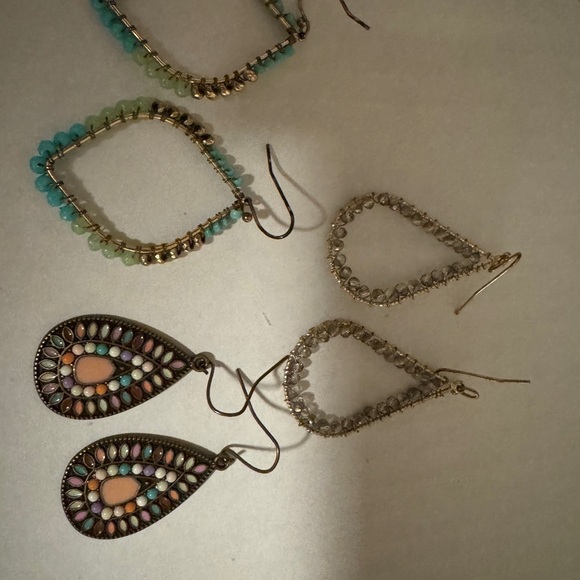 3 sets teardrop shaped beaded earrings - Picture 1 of 1